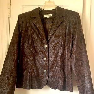 Faux Embossed Leather Jacket